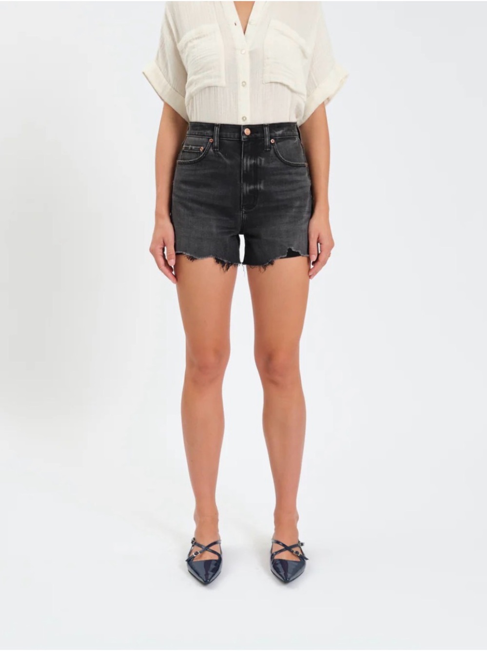 DAZE High Rise Denim Shorts